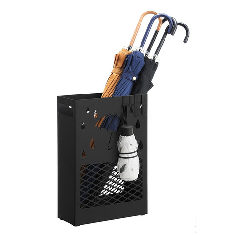 Rootz Umbrella Stand - Metal Umbrella Stand - Umbrella Holder - Umbrella Storage - Steel - Black - 28 x 12 x 41 cm