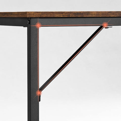Rootz Desk - Industrial Design Desk - Modern Desk - Ergonomic Desk - Standing Desk - Adjustable Height Desk - Wooden Desk - Chipboard - Steel - Brown And Black - 140 x 60 x 75 cm (L x W x H)