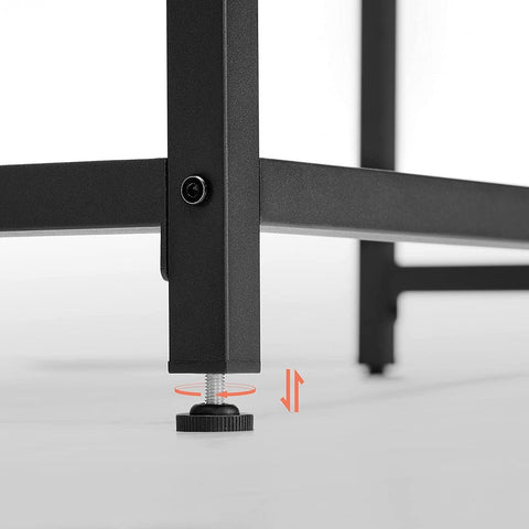Rootz Desk - Industrial Design Desk - Modern Desk - Ergonomic Desk - Standing Desk - Adjustable Height Desk - Wooden Desk - Chipboard - Steel - Brown And Black - 140 x 60 x 75 cm (L x W x H)