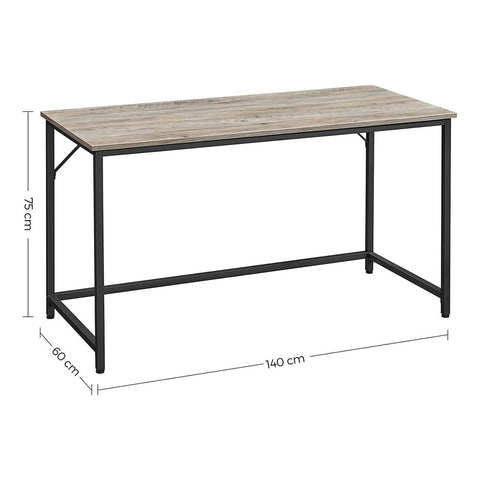 Rootz Desk - Home Office Desk - Writing Desk - Computer Desk - Standing Desk - Adjustable Desk - Executive Desk - Gaming Desk - Workstation Desk - Greige-Black - 140 x 60 x 75 cm (L x W x H)