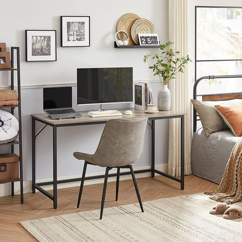 Rootz Desk - Home Office Desk - Writing Desk - Computer Desk - Standing Desk - Adjustable Desk - Executive Desk - Gaming Desk - Workstation Desk - Greige-Black - 140 x 60 x 75 cm (L x W x H)