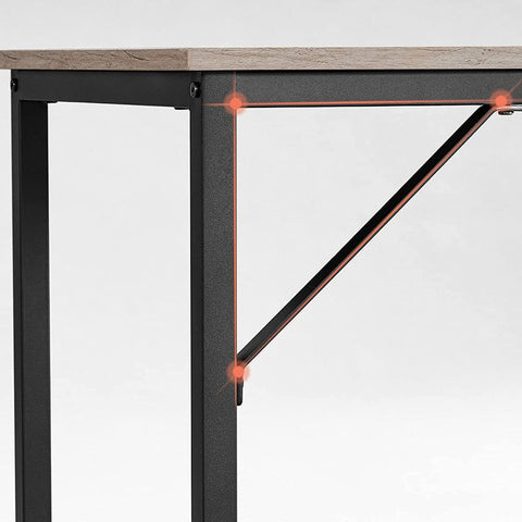 Rootz Desk - Home Office Desk - Writing Desk - Computer Desk - Standing Desk - Adjustable Desk - Executive Desk - Gaming Desk - Workstation Desk - Greige-Black - 140 x 60 x 75 cm (L x W x H)