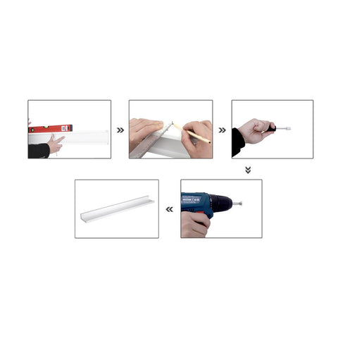 Rootz Wall Shelves - Set Of 2 Wall Shelves - Decorative Wall Shelves - Shelving Units - Wall-Mounted Shelves - Display Shelves - White - 80 x 10 x 5/2 cm