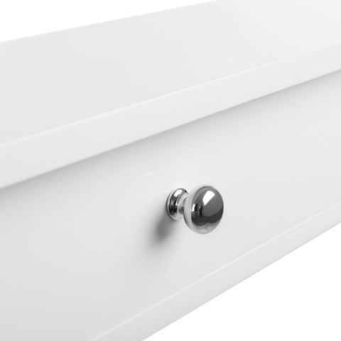 Rootz Wall Shelf - Wall Shelf With Drawers - Floating Wall Shelf - Decorative Wall Shelf - Corner Wall Shelf - Industrial Wall Shelf - Adjustable Wall Shelf - White - 80 x 15 x 10 cm (L x W x H)