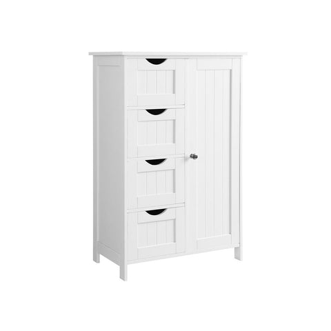 Rootz Bathroom Cabinet - Country Style Sideboard - Vanity Cabinet - Bathroom Storage Cabinet - Floor-standing Bathroom Cabinet - Medicine Cabinet - Corner Bathroom Cabinet - White - 55 x 82 x 30 cm (W x H x D)