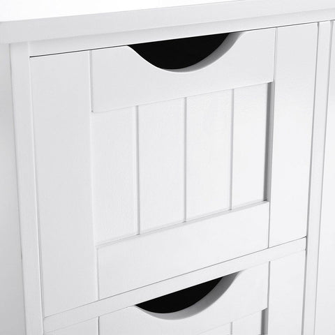 Rootz Bathroom Cabinet - Country Style Sideboard - Vanity Cabinet - Bathroom Storage Cabinet - Floor-standing Bathroom Cabinet - Medicine Cabinet - Corner Bathroom Cabinet - White - 55 x 82 x 30 cm (W x H x D)