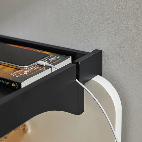 Rootz Bedside Shelf-Clip-on Hanging Shelf Bed Side Shelf Table Tray with 2 Wire Slots