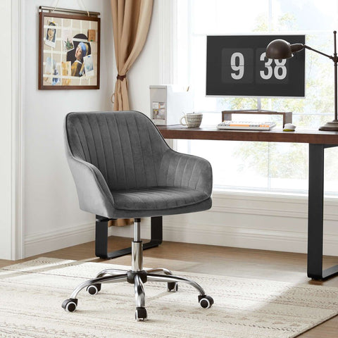 Rootz Office Chair - Swivel Chair - Gaming Chair - Desk Chair - Work Chair - Computer Chair - Rolling Chair - Grey - 64 x 62 x (80-90) cm (L x W x H)