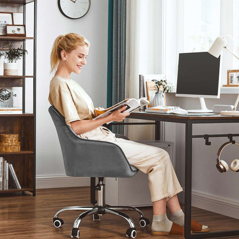 Rootz Office Chair - Swivel Chair - Gaming Chair - Desk Chair - Work Chair - Computer Chair - Rolling Chair - Grey - 64 x 62 x (80-90) cm (L x W x H)