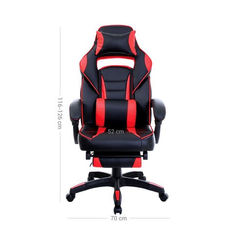 Rootz Gaming Chair - Ergonomic Gaming Chair - Pc Gaming Chair - Console Gaming Chair - Adjustable Gaming Chair - Heavy-duty Gaming Chair - Gaming Chair With Footrest - Black + White - 67 x 66 x 116-126 cm (L x W x H)