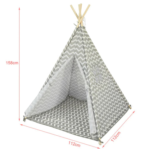 Rootz Children Play Tent Playhouse Kids Teepee Tipi with Floor Mat