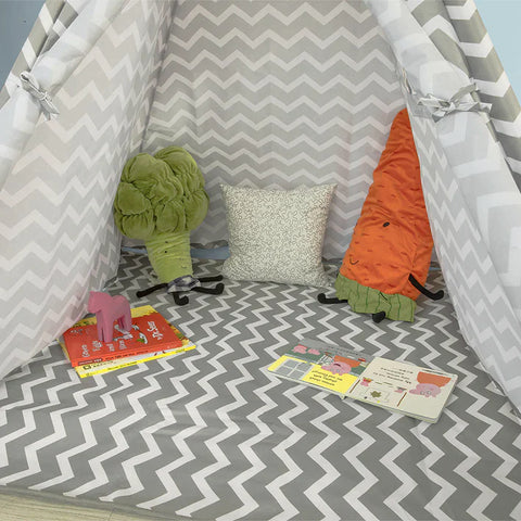 Rootz Children Play Tent Playhouse Kids Teepee Tipi with Floor Mat