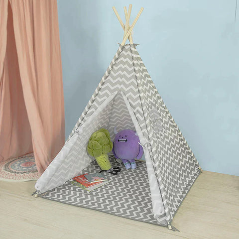 Rootz Children Play Tent Playhouse Kids Teepee Tipi with Floor Mat