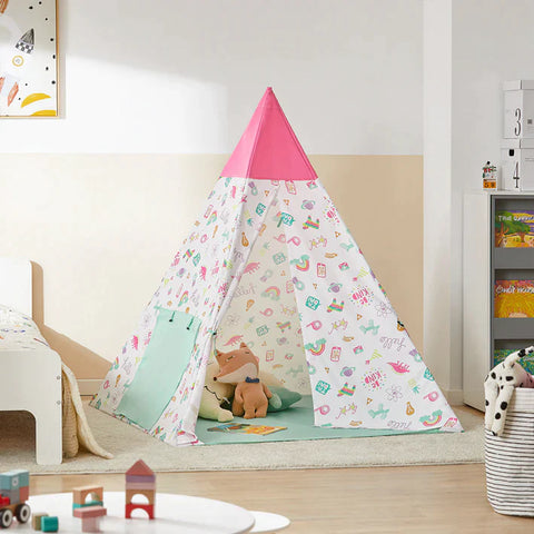 Rootz Indoor Outdoor Children Play Tent- Foldable Children Tent Children Kids Play Tent- Teepee with Portable Bag