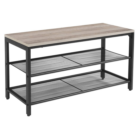 Rootz Shoe cabinet - Shoe rack - Shoe bench - Rustic Brown - Industrial - 80 x 30 x 44.5 cm