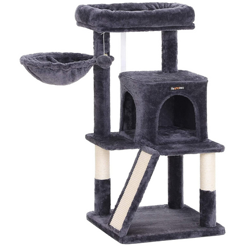 Rootz Cat Tree - Cat House - Scratching Post - Scratching Posts for Cats - 48 x 48 x 96 cm (LxWxH)