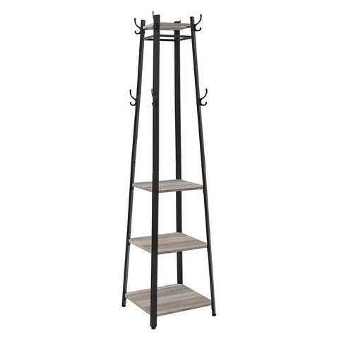Rootz Coat rack Standing - Coat racks - Industrial - Metal - Wood - Brown / Black - 45 x 45 x 181 cm