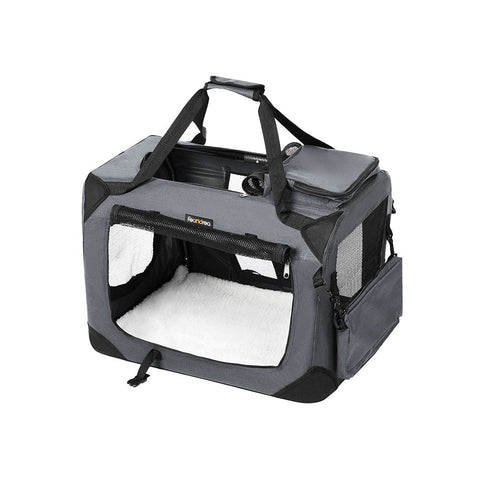 Rootz Dog Carrier - Dog Bag - Pet Carrier - Cat Carrier - Travel Pet Carrier - Portable Pet Carrier - Oxford Cloth/Steel - Grey - 60 x 40 x 40 cm