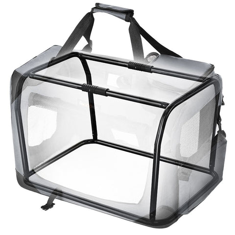 Rootz Dog Carrier - Dog Bag - Pet Carrier - Cat Carrier - Travel Pet Carrier - Portable Pet Carrier - Oxford Cloth/Steel - Grey - 60 x 40 x 40 cm