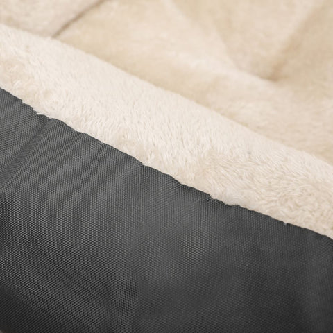 Rootz Dog Bed - Dog Round Bed - Pet Bed - Cat Bed - Pet Sleeping Bed - With Reversible Cushion - Grey - 80 x 65 x 20 cm