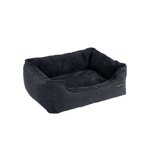 Rootz Dog Bed - Dog Bed For Large Dogs - Dog Sleeping Bed - Dog Cave Bed - Dog Orthopedic Bed - Dog Raised Bed - Imitation Linen - Polyester Fabric With Nubs - PP Filling - Plush - Dark Grey - 90 x 75 x 25 cm (L x W x H)
