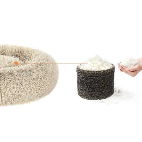 Rootz Dog Bed - Pet Bed - Orthopedic Dog Bed - Waterproof Dog Bed - Plush Dog Bed - Round Dog Bed - Khaki - 60 x 20 cm (Ø x H)