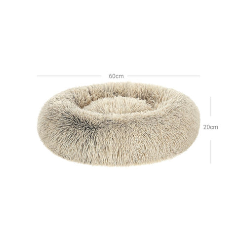 Rootz Dog Bed - Pet Bed - Orthopedic Dog Bed - Waterproof Dog Bed - Plush Dog Bed - Round Dog Bed - Khaki - 60 x 20 cm (Ø x H)