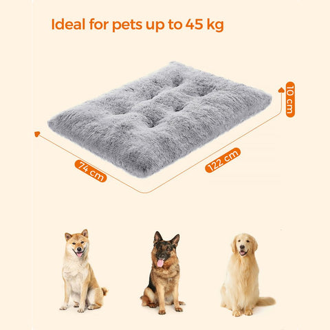 Rootz Dog Bed - Pet Cushion - Dog Pillow - Pet Mattress - Soft Dog Bed - Washable Dog Bed -  PV Plush - PP Filling - Light Gray - 80 x 50 cm (L x W)