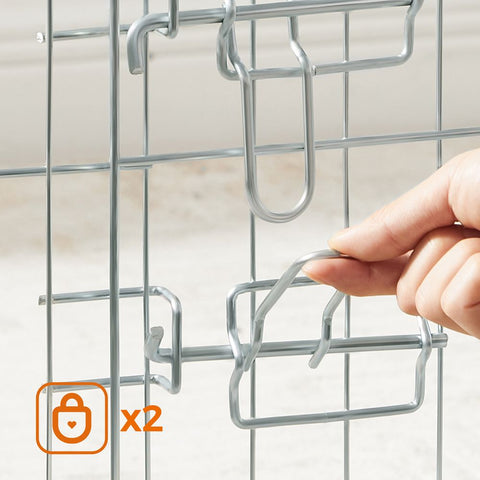 Rootz Metal Puppy Run - Animal Enclosure - Puppy Enclosure - Animal Enclosure With 8 Fence Elements - Steel - Silver