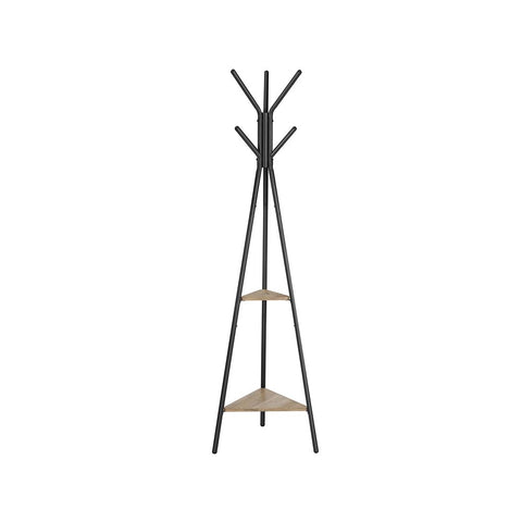 Rootz Coat Stand - Coat Rack - Coat Tree - Coat Stand In Tree Shape - Standing Coat Rack - Chipboard/Steel - Greige Black - 49.5 x 49.5 x 179 cm
