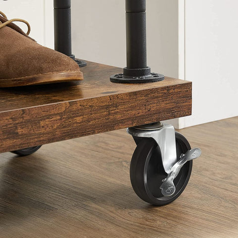 Rootz Clothes Stand - Clothes Stand On Wheels - Clothing Rack - Clothes Hanger Stand - Freestanding Clothes Stand - Clothes Stand With Hooks - Chipboard - Steel - Brown-black - (110-168) x 40 x 160 cm (L x W x H)