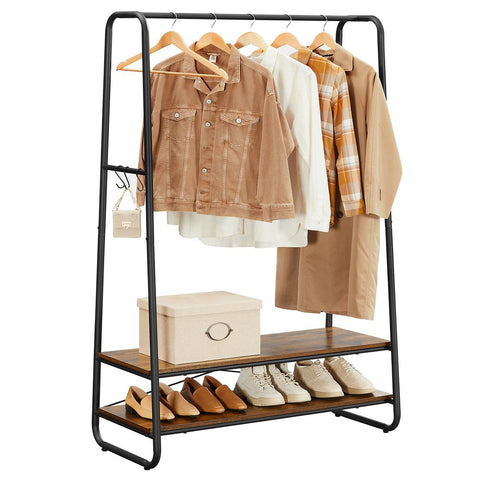 Rootz Clothes Stand - Clothing Rack - Garment Stand - Clothes Hanger Stand - Portable Clothes Stand - Freestanding Clothes Stand - Chipboard - Steel - Brown-black - 100 x 45 x 160 cm (L x W x H)