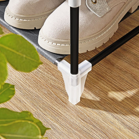 Rootz Shoe Rack - Shoe Rack With Fabric Cover - Shoe Storage With Cover - Shoe Rack With Roll-Up Cover - Grey - 46 x 28 x 126 cm