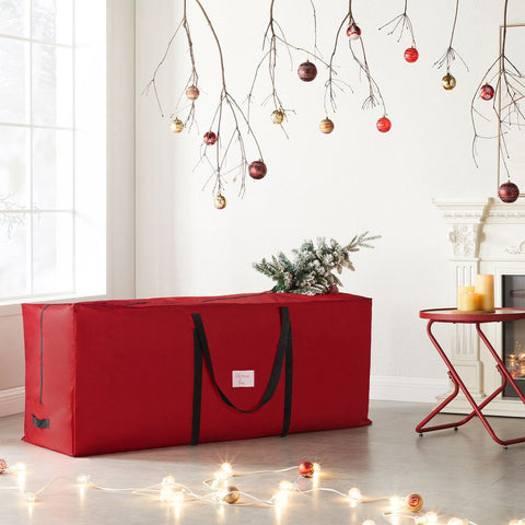Rootz Storage Bag - Storage Bag For Christmas Tree - Christmas Bag - Space-saving Bag - 600d Oxford Fabric - Red - 164 x 38 x 76 cm (L x W x H)