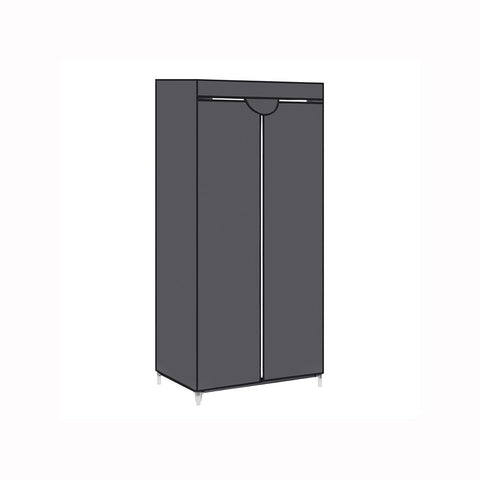 Rootz Cloth Cabinet - Folding Wardrobe - Wardrobe Closet - Fabric Wardrobe - Grey - 75 x 45 x 160 cm