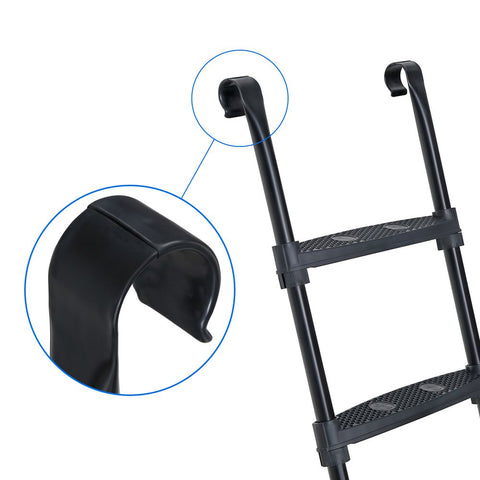 Rootz Trampoline Ladder - Trampoline Ladder With Wide Steps - Trampoline Steps - Trampoline Accessory - Adjustable Trampoline Ladder - Non-slip Trampoline Ladder - Powder Coated Iron - Black - 40.6 x 7.3 cm (L x W)
