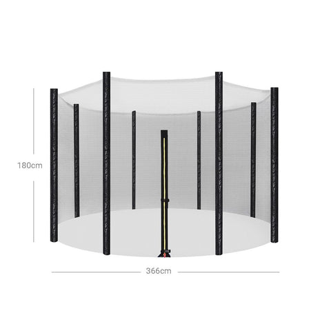 Rootz Trampoline Safety Net - Trampoline Enclosure Net - Trampoline Safety Enclosure - High-Quality Safety Net - Durable Trampoline Safety Nets - Beige - 366 cm