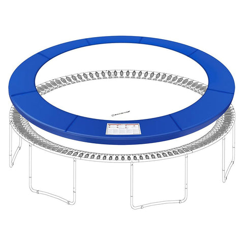 Rootz Trampoline Edge Cover - Edge Cover - Trampoline Safety Pad - Trampoline Padding - Trampoline Safety Mat - UV-resistant Trampoline Pad - Blue