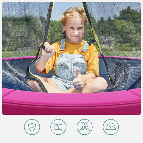 Rootz Trampoline Rim Cover - Trampoline Edge Cover - Trampoline Safety Pad - Trampoline Padding - Trampoline Frame Protector - Pink