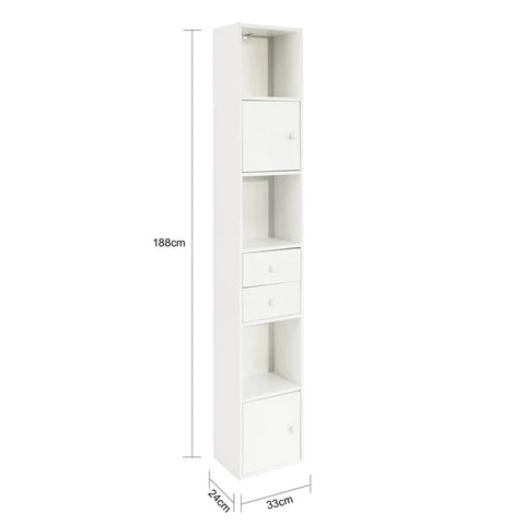 Rootz Bookcase - Book Shelf - Storage Shelf - Storage Display Shelving Unit - Standing Shelf - Tall Cabinet