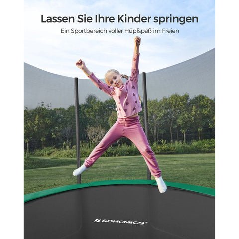 Rootz Trampoline - Outdoor Trampoline - Round Garden Trampoline - Kids Trampoline - Adult Trampoline - Garden Trampoline - Round Trampoline - Black/Green - 305 cm