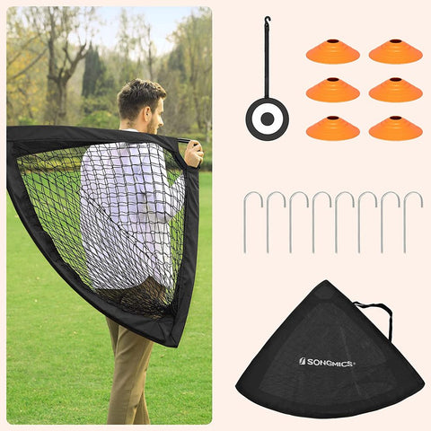 Rootz Soccer Goal - Pop-up Soccer Goal - Set Of 2 Soccer Goals - Football Goal - Fiberglass Rods/Polyester Mesh/Oxford Cloth - Black - 120 x 91 x 91 cm