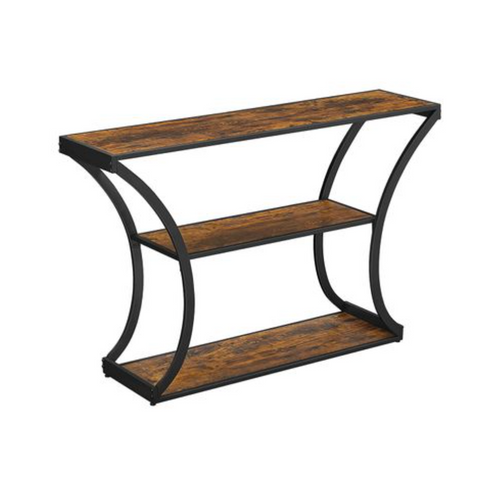 Rootz Console Table - Sideboard - Side Table - Industrial - Brown - Black - Processed Wood - Metal - 120 x 30 x 80 cm