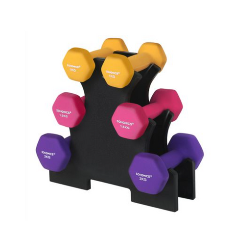 Rootz Halterset - 6 Halters - Hexagon - Dumbbellset - 2 x 1 kg - 2 x 1.5 kg - 2 x 2 kg