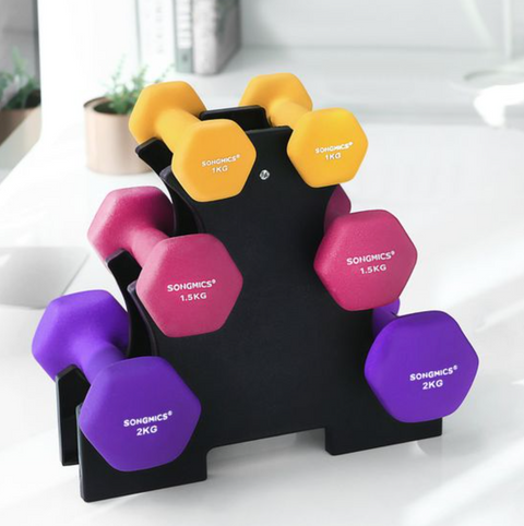 Rootz Halterset - 6 Halters - Hexagon - Dumbbellset - 2 x 1 kg - 2 x 1.5 kg - 2 x 2 kg