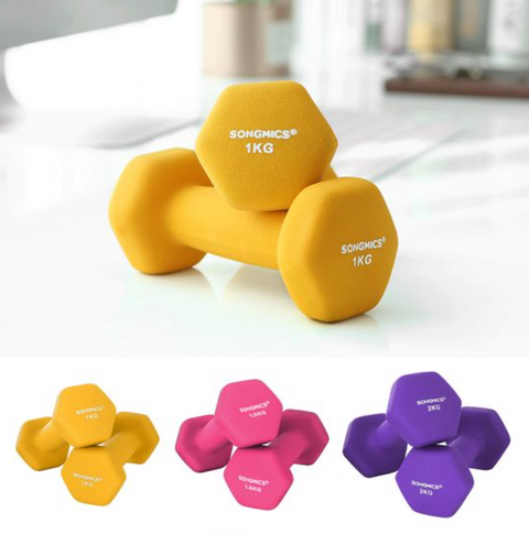 Rootz Halterset - 6 Halters - Hexagon - Dumbbellset - 2 x 1 kg - 2 x 1.5 kg - 2 x 2 kg