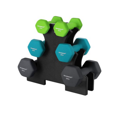Rootz Dumbbell Set - Dumbbells - Weight Lifting - 6 Pieces - Dumbbell Stand - 2 x 1 kg - 2 x 2 kg - 2 x 3 kg