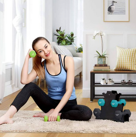 Rootz Dumbbell Set - Dumbbells - Weight Lifting - 6 Pieces - Dumbbell Stand - 2 x 1 kg - 2 x 2 kg - 2 x 3 kg