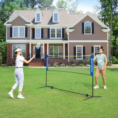 Rootz Badminton Net - Volleyball Net - Tennis Net - Blue - Yellow - Metal - Plastic - Carrying Bag - Adjustable - 500 x 103 x 155 cm