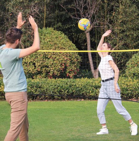 Rootz Badminton Net - Volleyball Net - Tennis Net - Blue - Yellow - Metal - Plastic - Carrying Bag - Adjustable - 500 x 103 x 155 cm